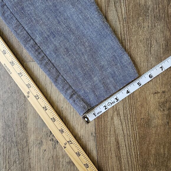 ZARA WOMEN'S CHAMBRAY TROUSERS WITH ELASTIC BACK WAISTBAND BLUE Woman’s XS - Picture 7 of 8